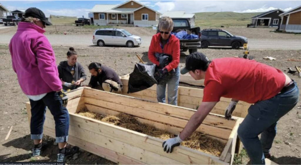 Volunteers working together